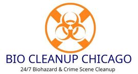 A logo for bio cleanup chicago 24/7 biohazard and crime scene cleanup