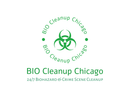 A logo for bio cleanup chicago is shown on a white background.