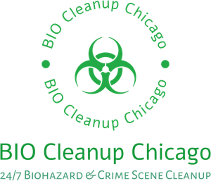 The logo for bio cleanup chicago 24/7 biohazard and crime scene cleanup