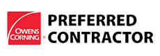The logo for owens corning is a preferred contractor.