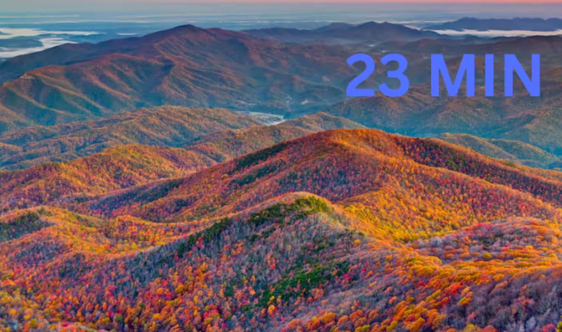 Colorful autumn mountain range with