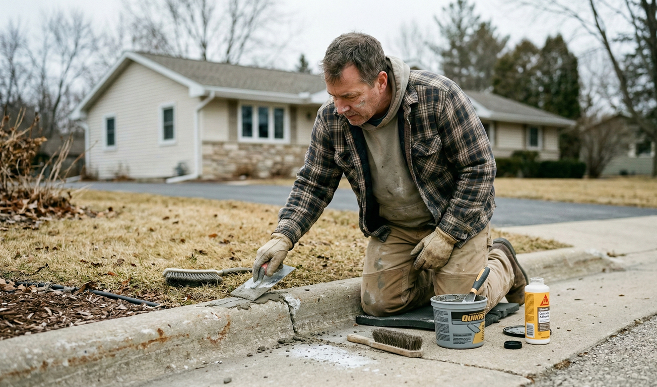 Three copper pipes are connected to each other on a wall.