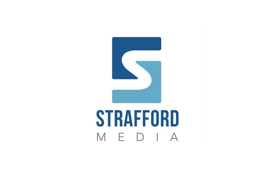 A logo for a company called stratford media