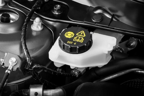 A Close up Of a Brake Fluid Reservoir in A Car Engine — SVS Autocare in Kunda Park, QLD