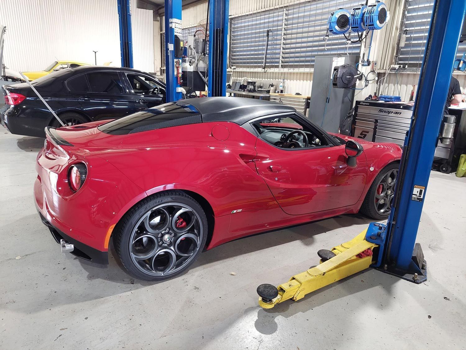 Red European Car For Servicing