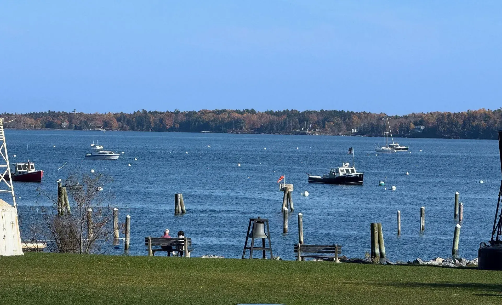 A large body of water with boats in it