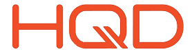 Orange "HQD" logo, stylized with angular lines within the "Q".