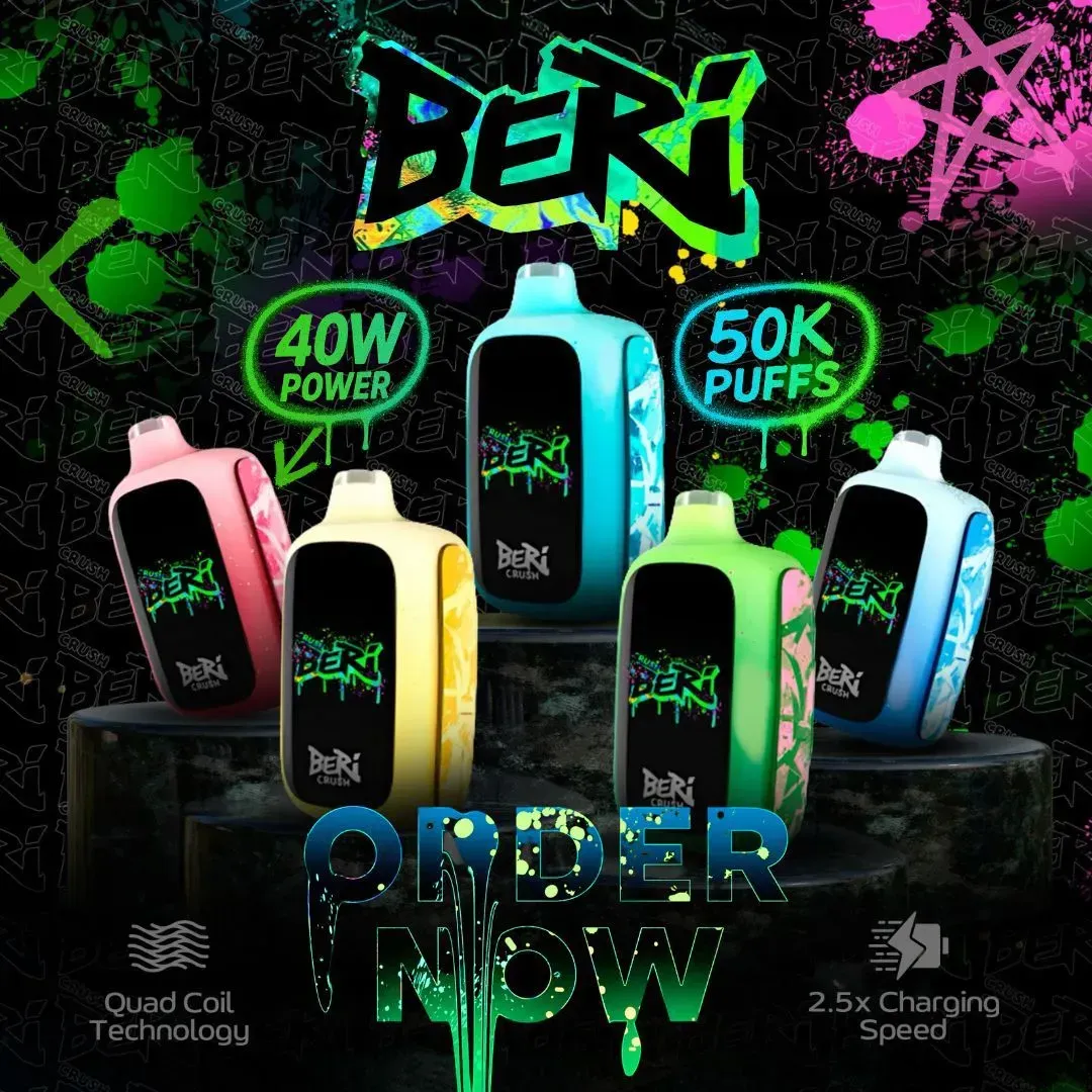 Beri Crush 50000, Beri Crush Vape, High-Capacity Disposable, 40W Vape, NWG Smoke Shop Miami, Best 50k Puff Vape.