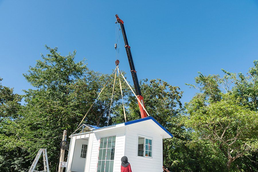 home container being lifted