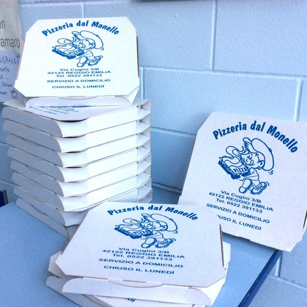cartoni da consegna per la pizza