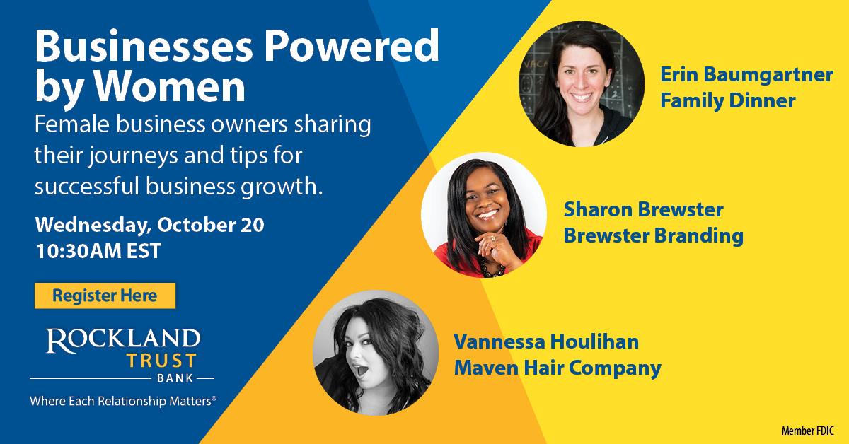 Rockland Trust's Business Powered by Women Webinar October 20th
