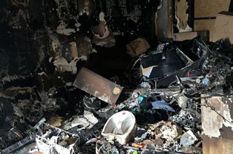 room that went through fire damage