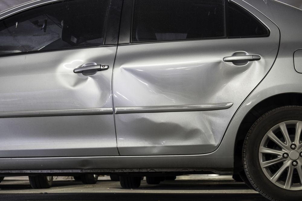 Car with Dents After Accident