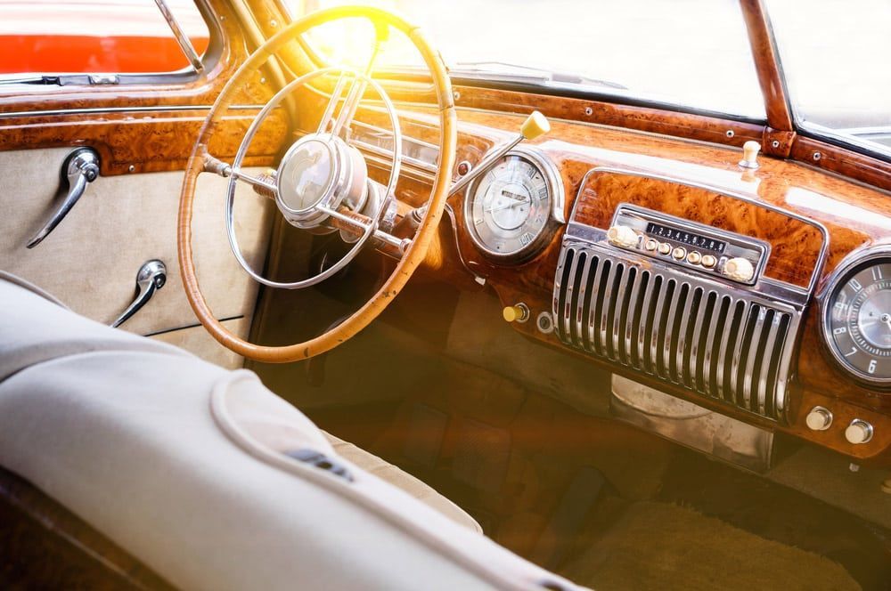 Classic Car Interior With Wooden Dashboard — All Pro Locksmiths In Port Macquarie, NSW