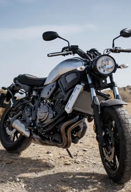 Silver Yamaha Motorcycle Parked on a Dirt Road — All Pro Locksmiths In Port Macquarie, NSW