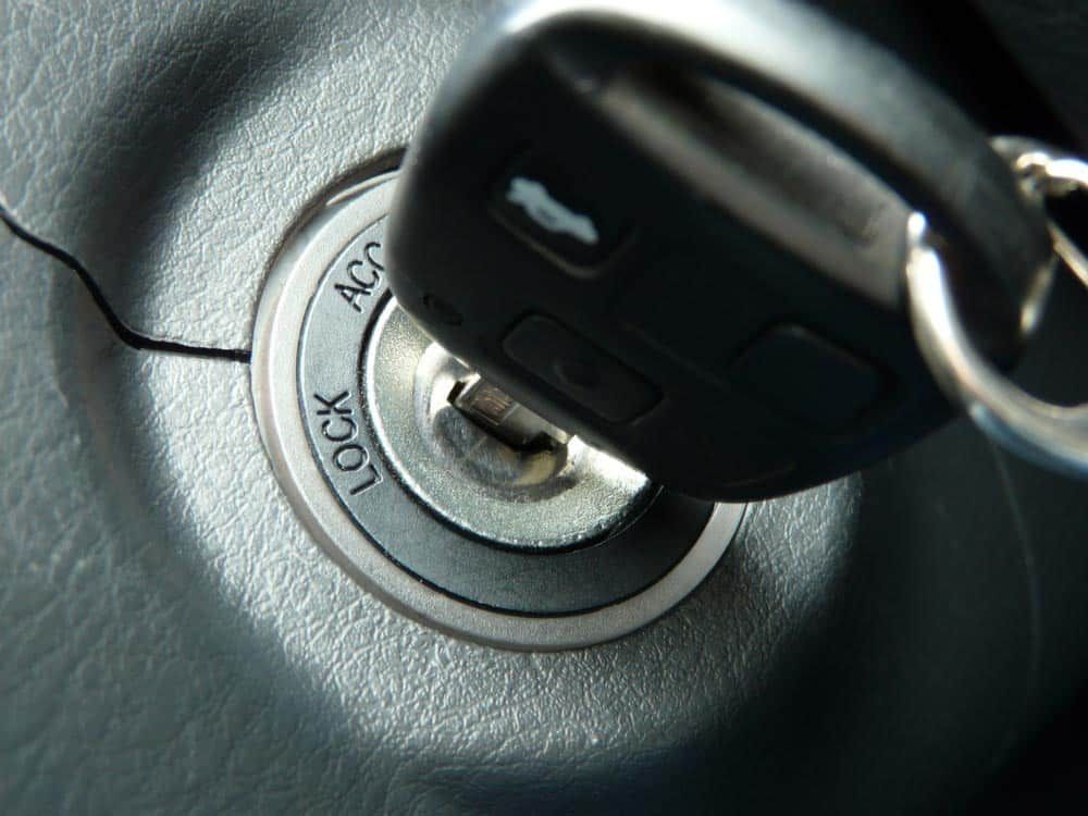 Car Ignition With Key in the Acc Position. Gray and Black — All Pro Locksmiths In Port Macquarie, NSW