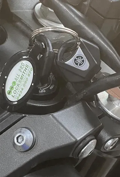 Motorcycle Ignition With Keys Inserted — All Pro Locksmiths In Port Macquarie, NSW