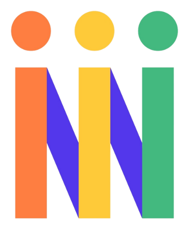 Una colorida letra n con tres círculos alrededor