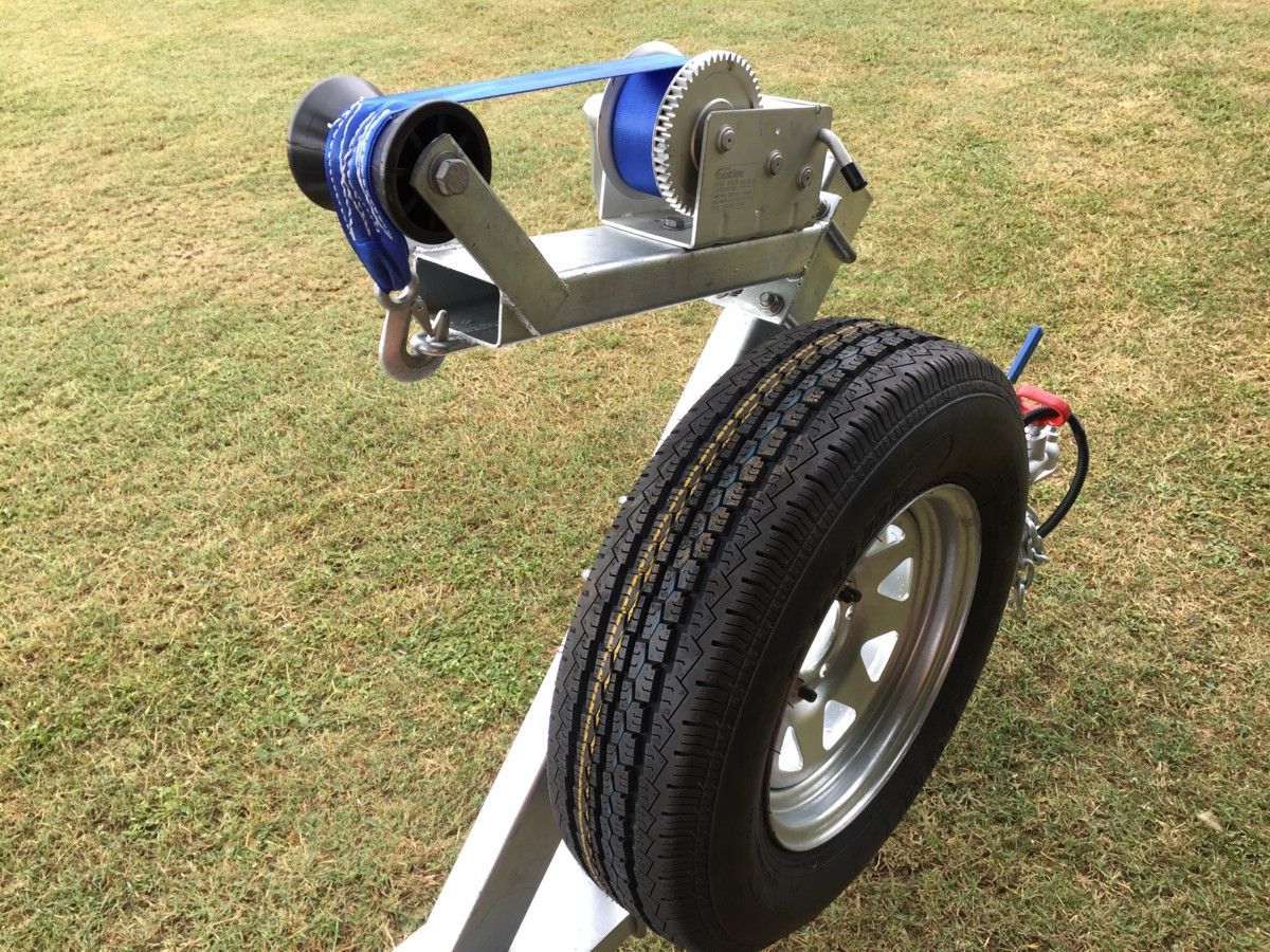 A tire with a winch attached to it