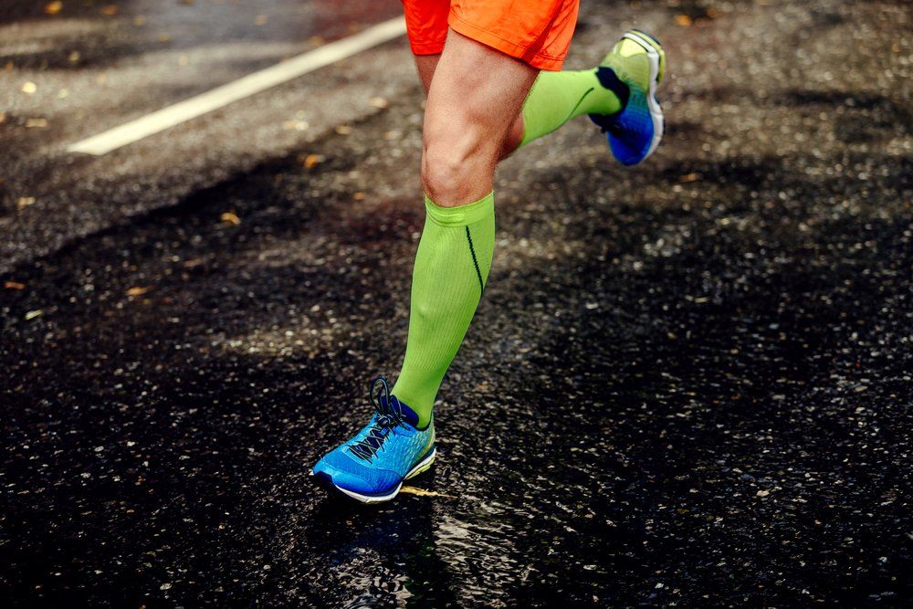 jogging in compression socks