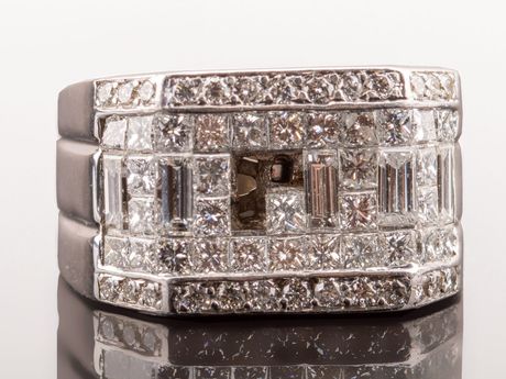 Closeup of a Gold Ring with Diamonds — Hanover, PA — Ashley Lauren Custom Jewelers