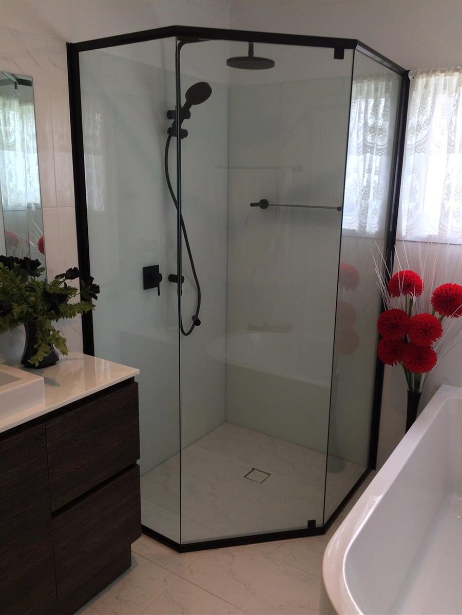 Shower With Black Accents — Splashbacks in Cessnock, NSW