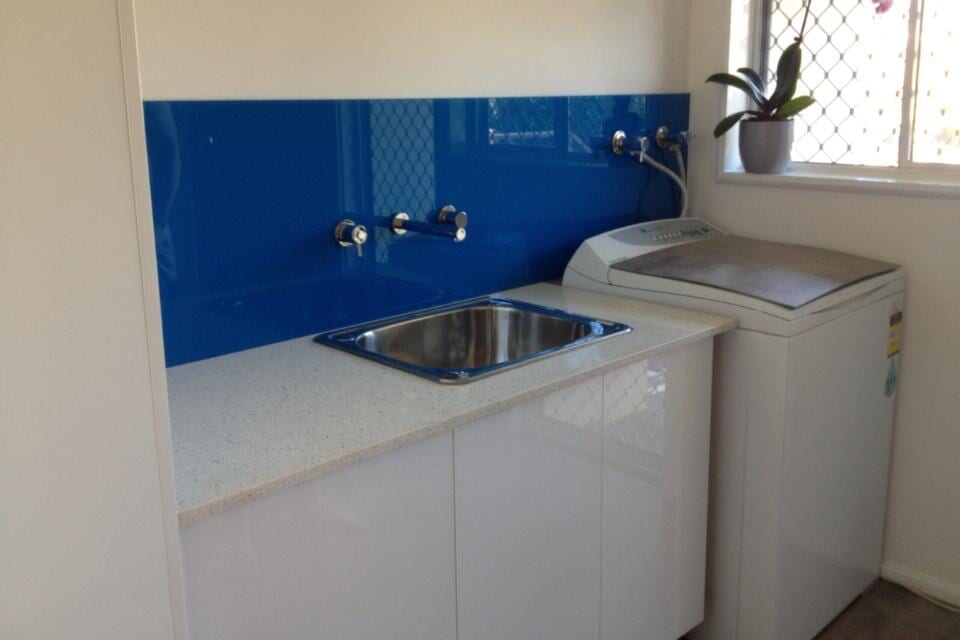 Blue Painted Splashback — Splashbacks in Cessnock, NSW