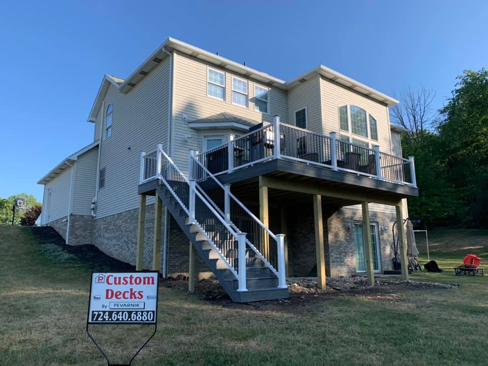 Finished High Level Custom Deck— Greensburg, PA — Pevarnik Construction