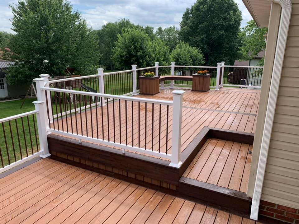 Stylish Brown Deck With Fence — Greensburg, PA — Pevarnik Construction