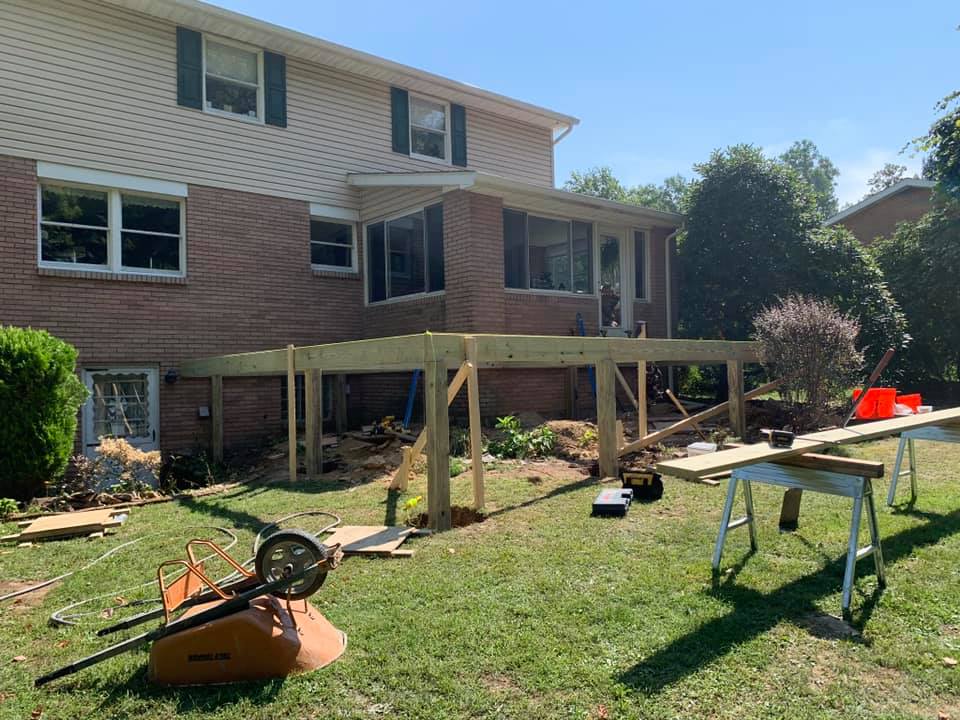 In Progress Backyard Deck — Greensburg, PA — Pevarnik Construction