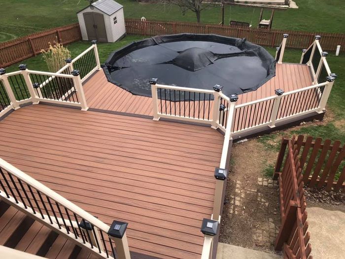 Finished Deck With Pool — Greensburg, PA — Pevarnik Construction