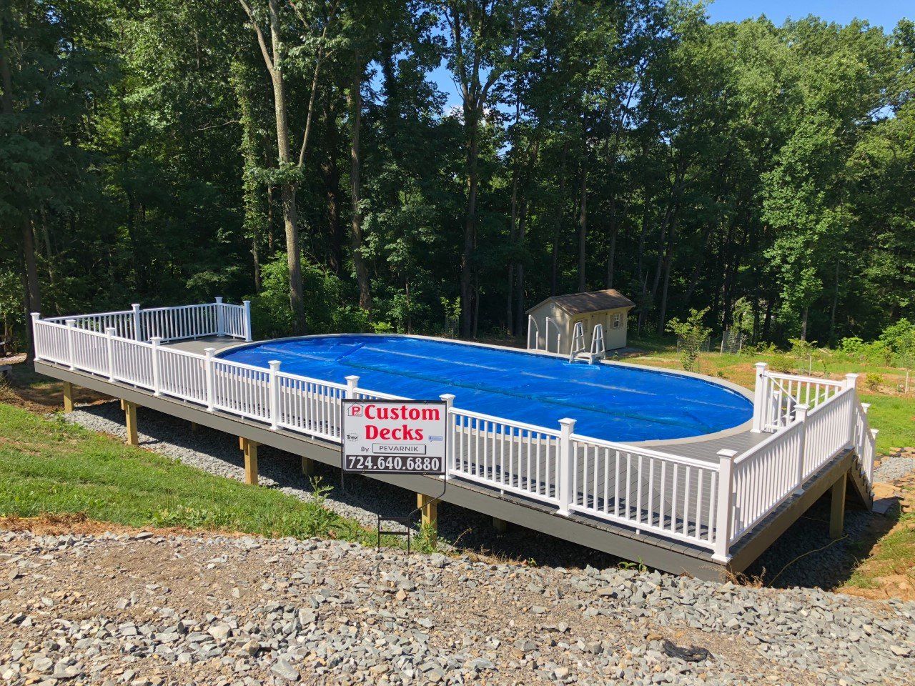 Installation of Trex Pool Deck After — Greensburg, PA — Pevarnik Construction