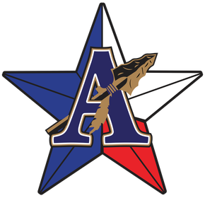 Blue and red star with a navy