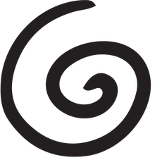 Black spiral symbol.