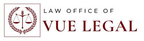 A logo for the law offices of Vue Legal