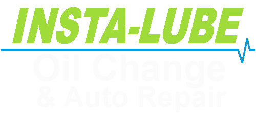 A green and blue logo for insta-lube auto repair