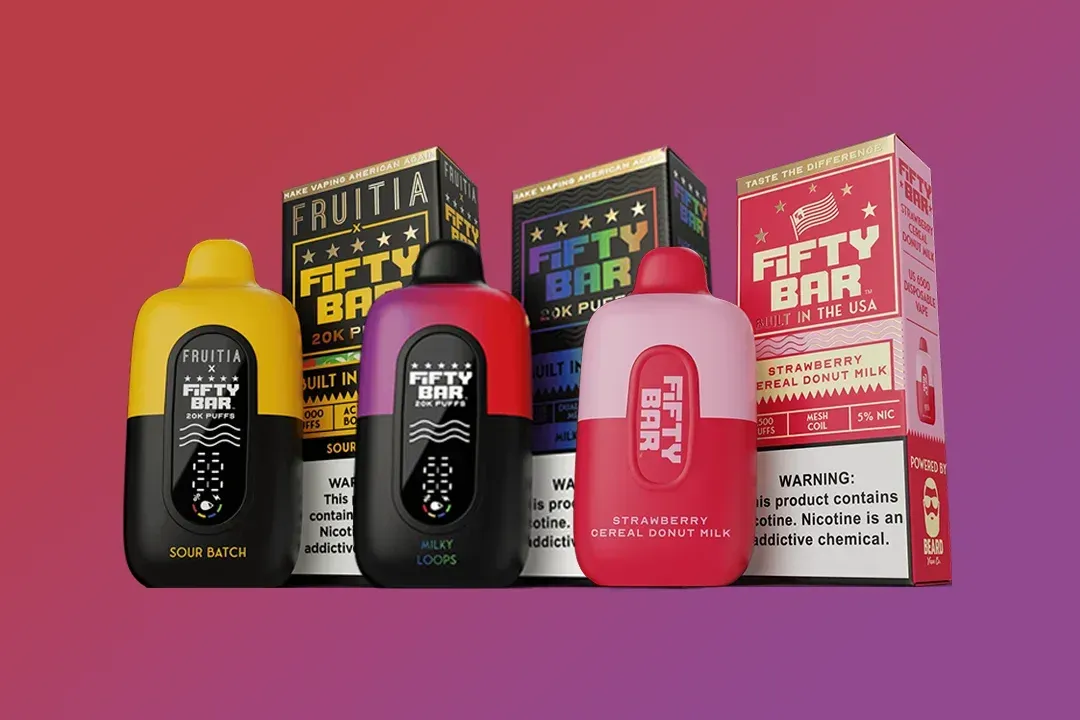 Four Fifty Bar disposable vapes in assorted colors with their boxes.