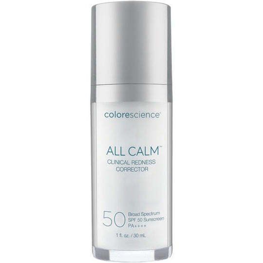 A bottle of colorescience all calm clinical redness corrector