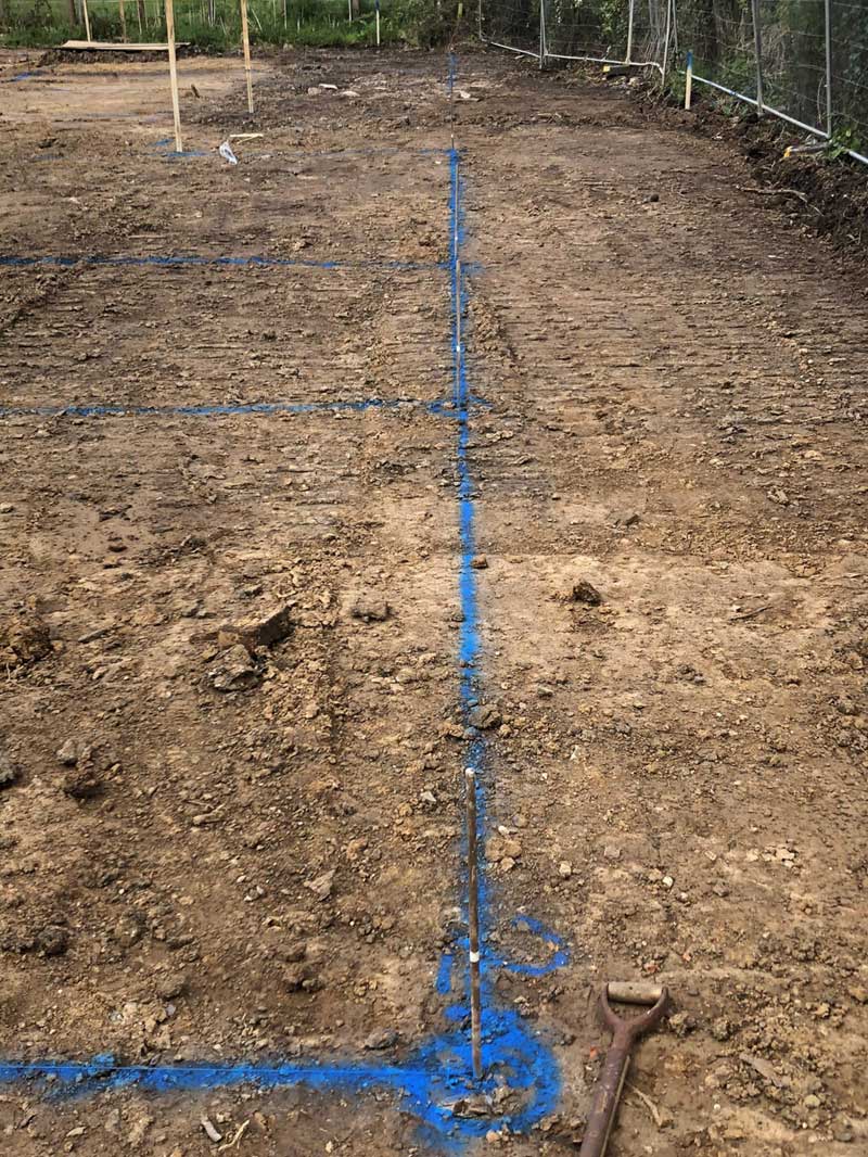 Setting out services after topographical site survey