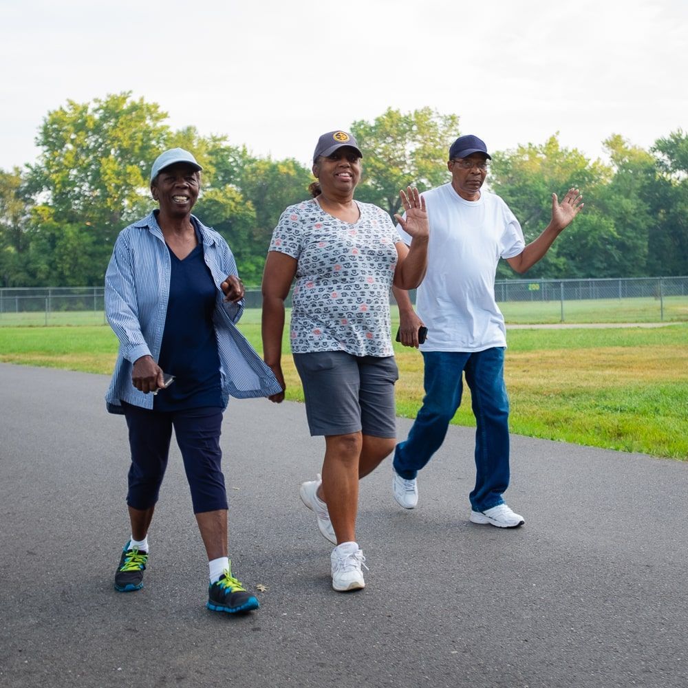 City fo residents taking a walk at Perkins Park