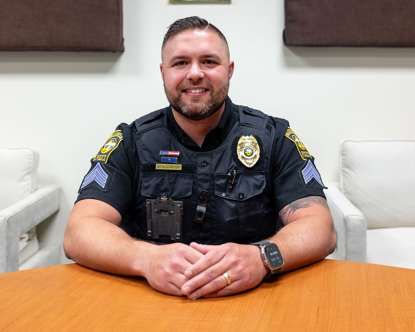 Sgt. Michael Sanjanovsky participation in the Warren Police + Community Trust Campaign