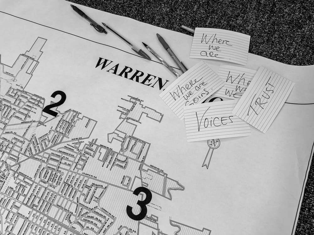 Partial map of the city of Warren of Ohio