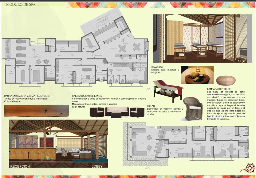 Un plano de una casa con fotos de muebles