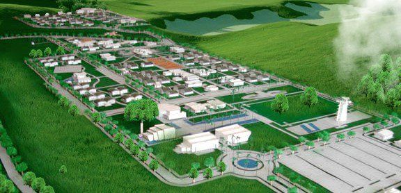 Una vista aérea de una zona residencial con muchos edificios y árboles.