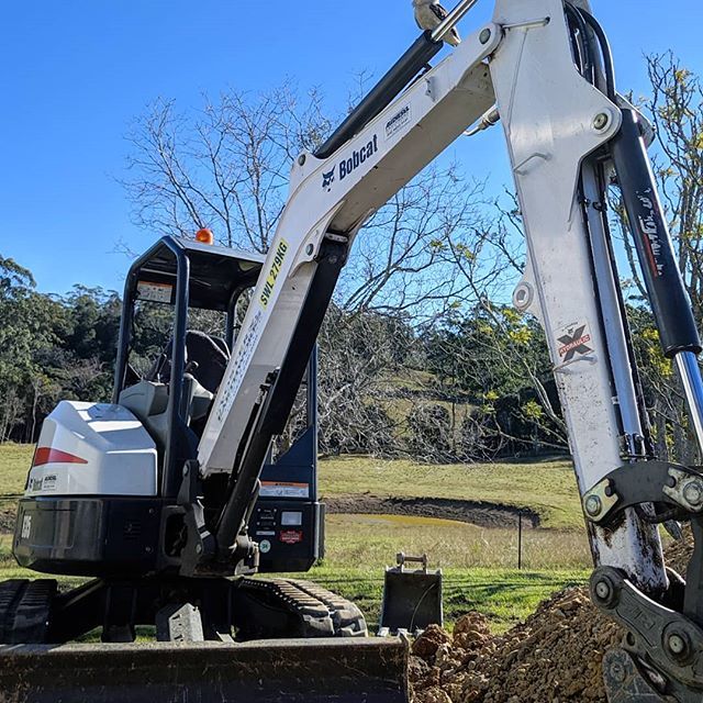 Excavator Digging — Earthmoving Services  in Eungai Creek, NSW