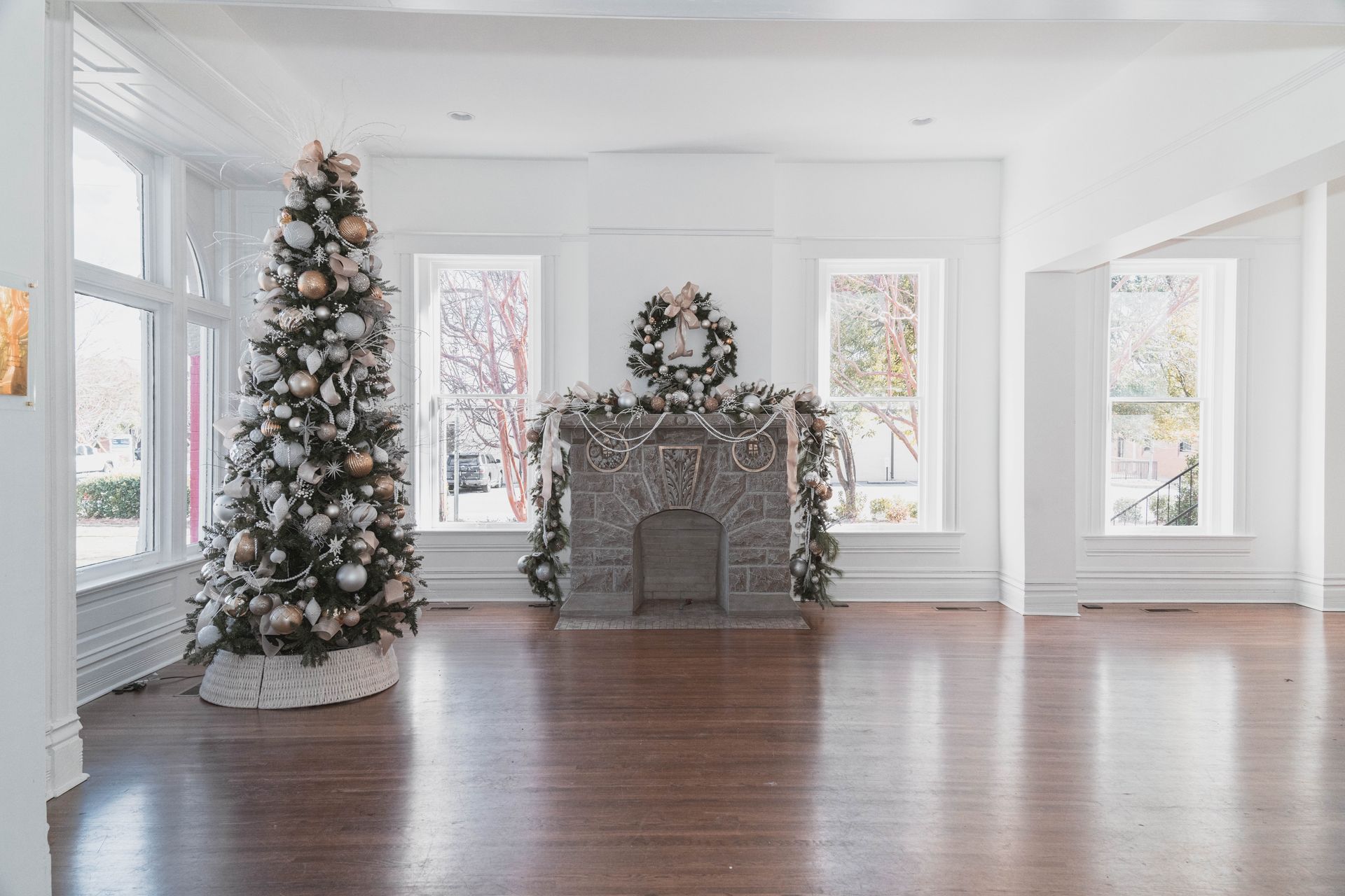 The fireplace of the E.O. Manees House located in North Little Rock, Arkansas
