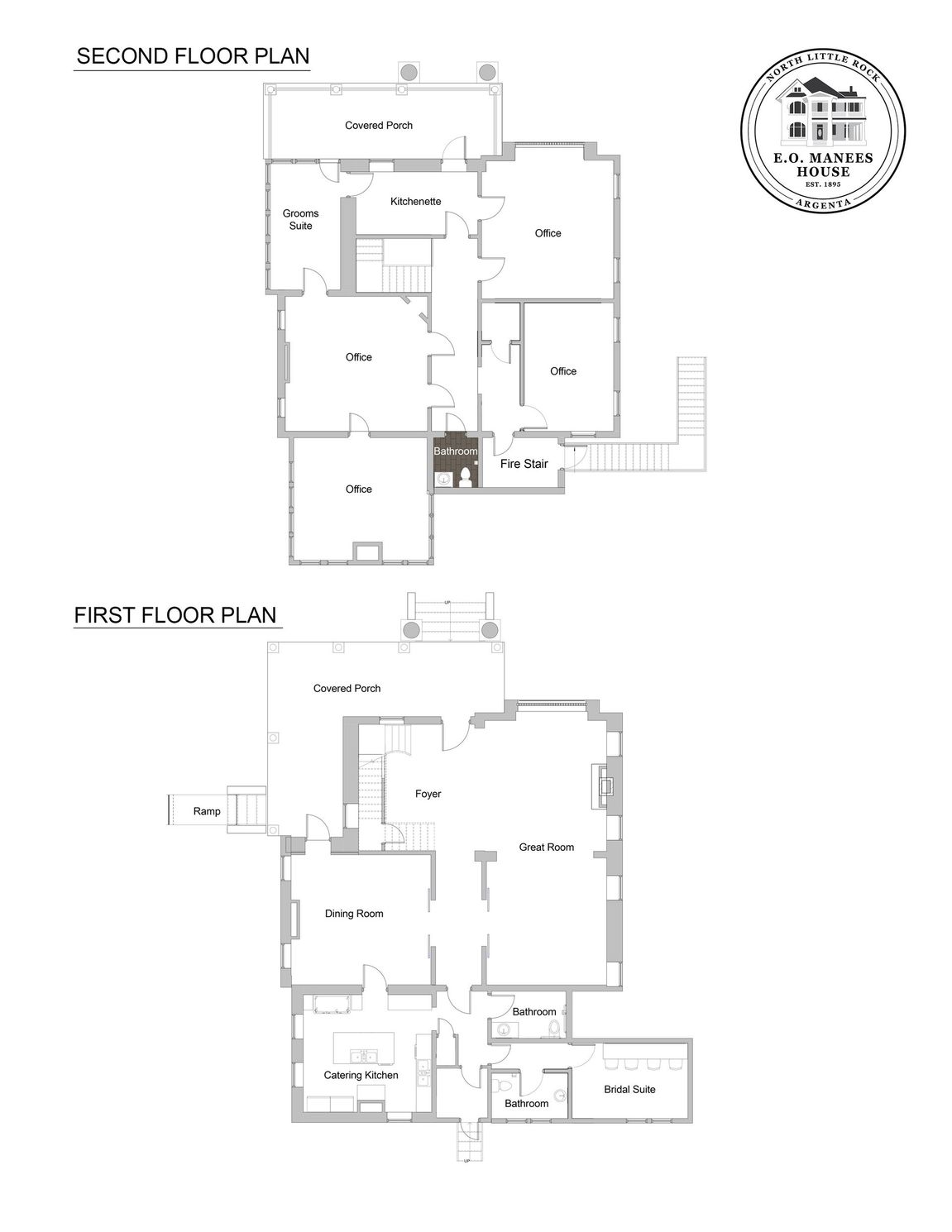 A black and white floor plan of a house.