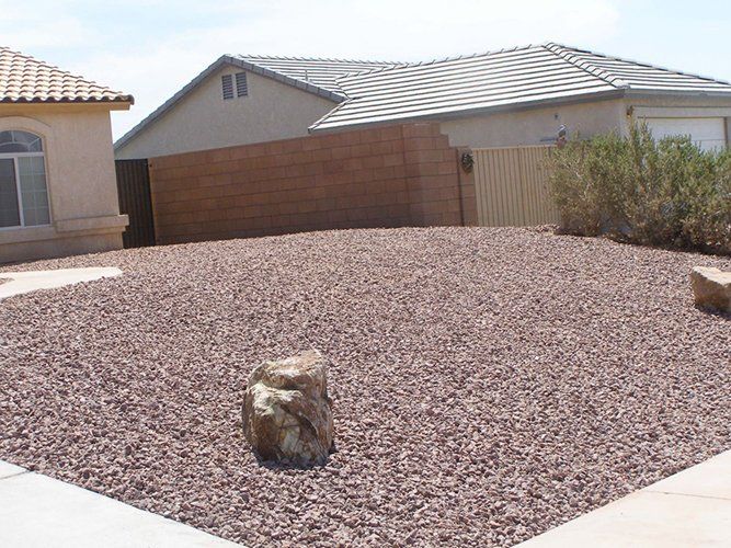 House Front Yard with Rocks Design — Bullhead City, AZ — Rim Country's Rock N Yard