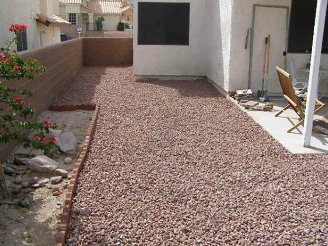Backyard with Small Brown Rocks — Bullhead City, AZ — Rim Country's Rock N Yard