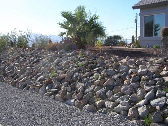 Front Yard with Big Rocks Design — Bullhead City, AZ — Rim Country's Rock N Yard